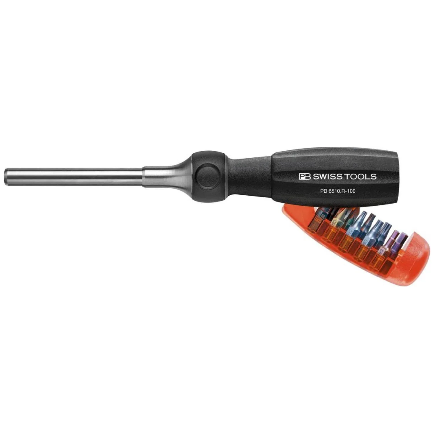 PB Swiss Tools Insider Pro Ratchet – ratchet handle with integrated bit magazine and 10 PrecisionBits C6 - Image 2