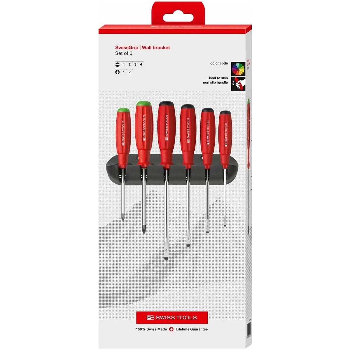 PB Swiss Tools PB 8245.CBB Slotted/Pozidriv Screwdriver Set 6-Piece
