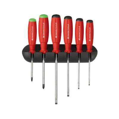 PB Swiss Tools PB 8245.CBB Slotted/Pozidriv Screwdriver Set 6-Piece - Image 2
