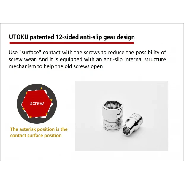 UTOKU TOOLS 1/4” NEXPER anti-slip sockets rail - Red - Image 4