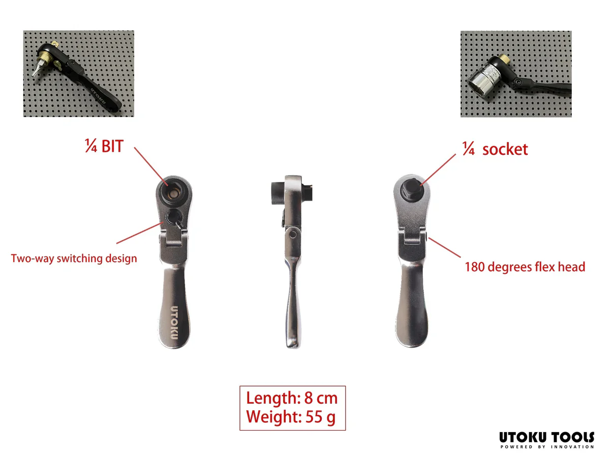 UTOKU TOOLS mini ratchet - New Indigo Titanium Plated - Image 4
